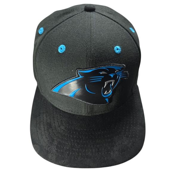 Carolina Panthers NFL Hat New Era 9FIFTY Snapback Black Blue Suede Bill Cap Mens - Picture 8 of 10